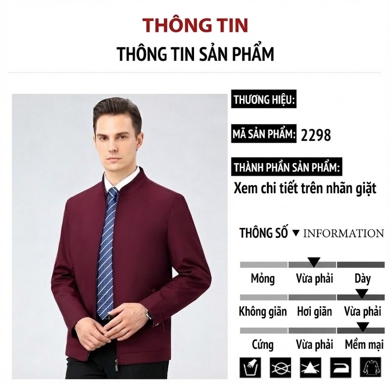 Áo Khoác Bomber Nam Lụa Tằm Tơ Dáng Ôm Chống Nhăn Màu Đen, Xám, Xanh Navy, Đỏ... chi tiết 5