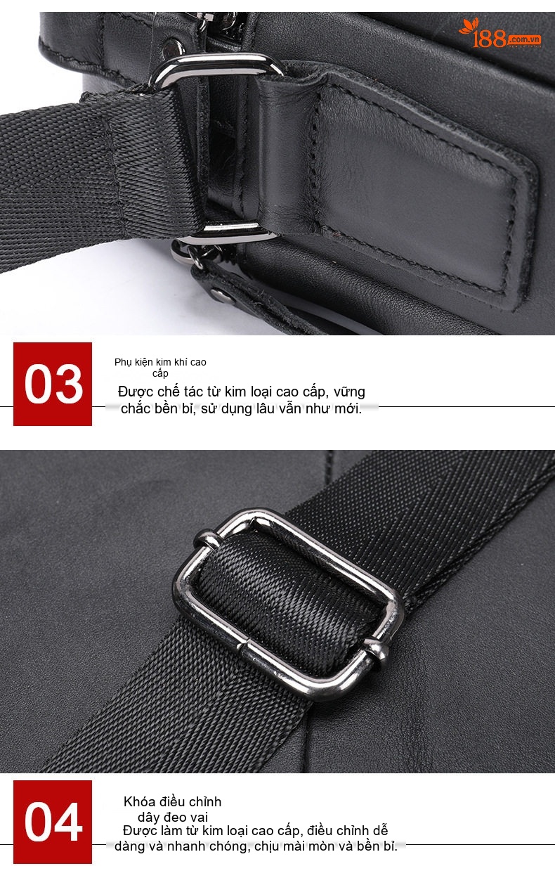 Túi Đeo Chéo Nam Da Thật Công Sở Đựng Tài Liệu Màu Đen, Nâu chi tiết 22