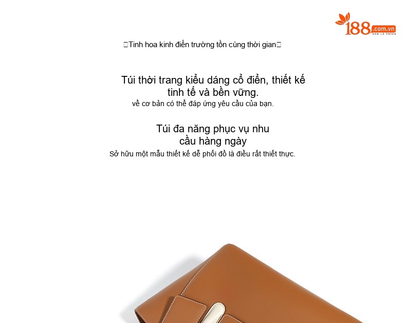Túi Tote Cánh Da Thật Dung Tích Lớn Đeo Vai Dáng Công Sở Màu Nâu, Xanh Dương, Trắng chi tiết 8