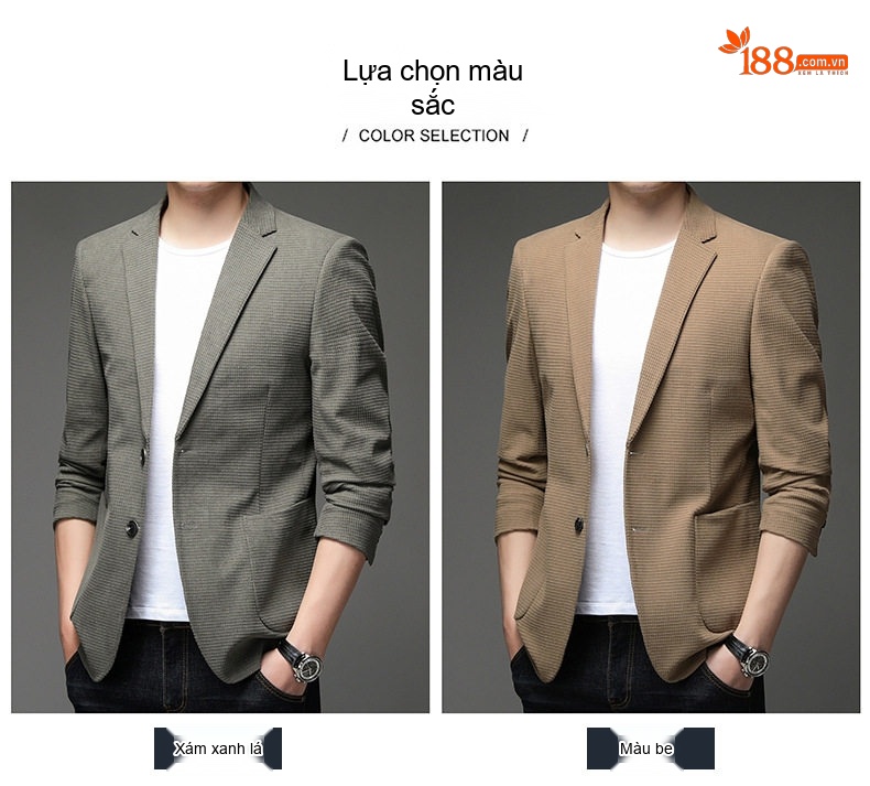 Áo Vest Nam Họa Tiết Waffle Phong Cách Lịch Lãm Màu Xanh Navy, Xám, Xanh Rêu, Nâu chi tiết 9