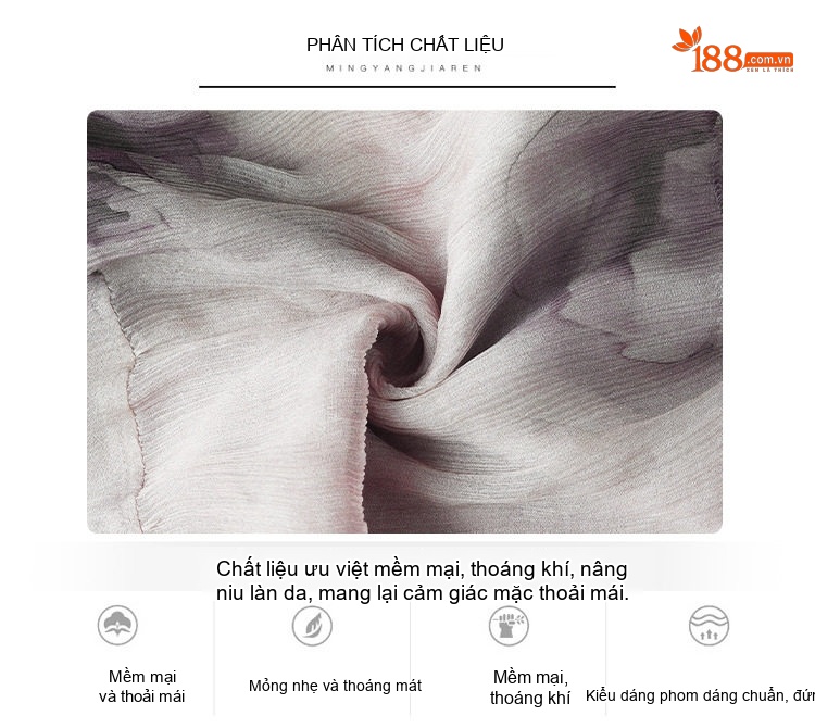 Váy Lụa Băng In Hoa Dáng Dài Thanh Lịch Cho Mẹ Trung Niên chi tiết 9