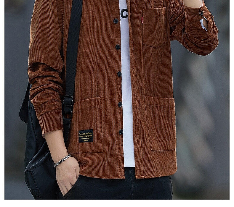 Áo Sơ Mi Nam Cotton Dài Tay Thu Đông Phong Cách Casual Màu Đen, Nâu, Xám, Xanh... chi tiết 10