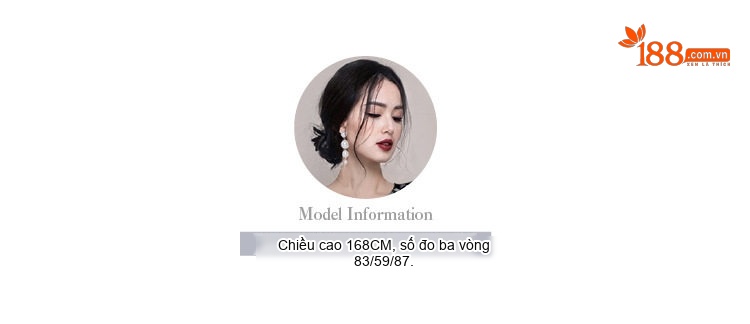 Váy liền thân Nữ Tay Lỡ Phối Ren Cổ Yếm dáng chữ A Che Khuyết Điểm Màu Đen chi tiết 3