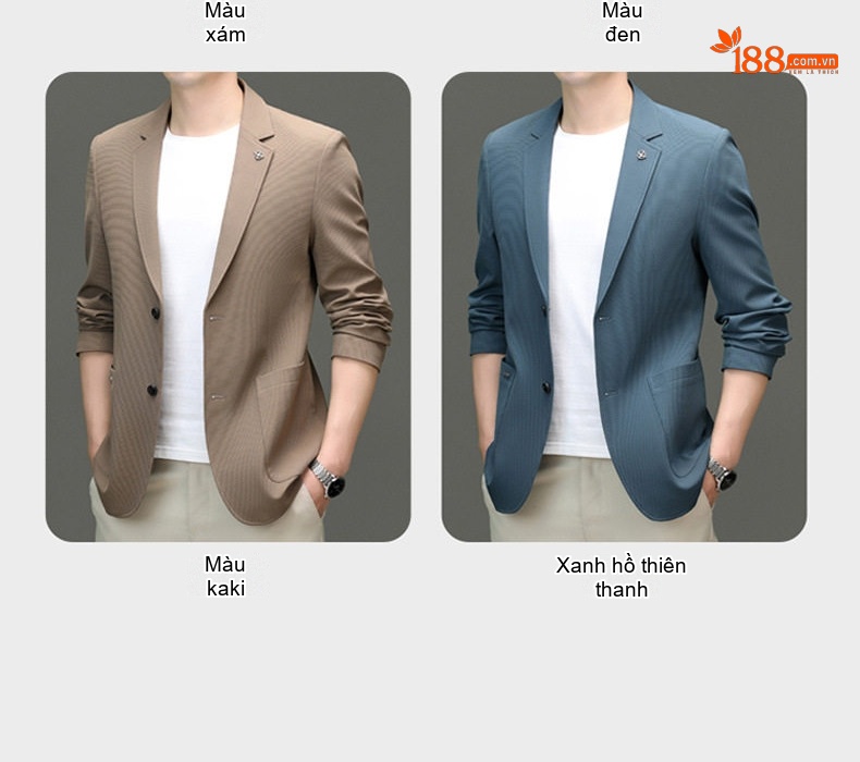Áo Vest Nam Họa Tiết Waffle Trơn Màu Phong Cách Doanh Nhân Màu Xanh, Nâu, Đen, Xám chi tiết 9