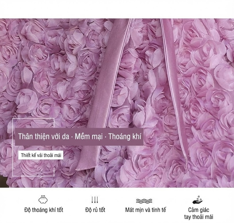 Váy Dạ Hội Mini Nữ Hở Vai Thắt Nơ Phong Cách Pháp Màu Tím chi tiết 3