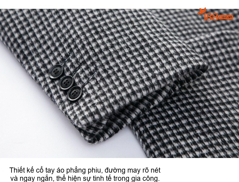 Áo Vest Nam Wool Kẻ Houndstooth Dáng Ôm Phong Cách Hàn Quốc chi tiết 15