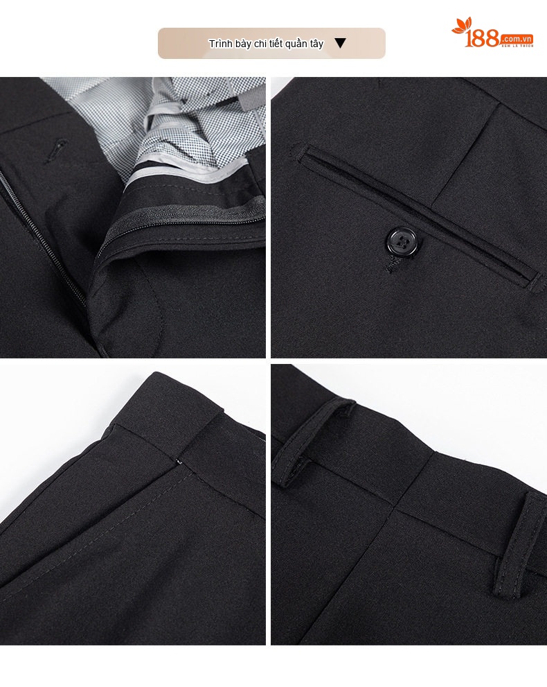 Bộ Vest Nam Trơn Màu Cưới Hỏi Chú Rể Dáng Ôm Phong Cách Hàn Quốc Bộ Ba Món Màu Đen chi tiết 16