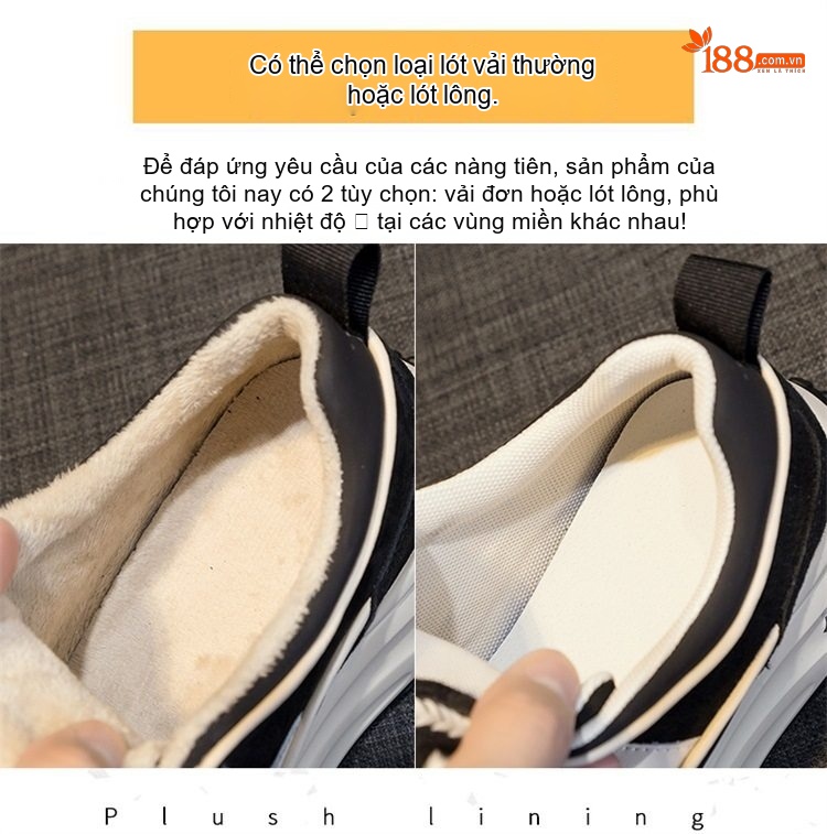 Giày Thể Thao Nữ Dây Buộc Đế Bằng Chiều Cao Đế Khoảng 4cm Màu Trắng, Đen, Nâu, Xám chi tiết 1