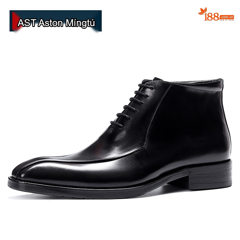 Boot Martin Nam Da Thật Mũi Nhọn Chiều Cao Đế Khoảng 3cm Màu Đen, Nâu