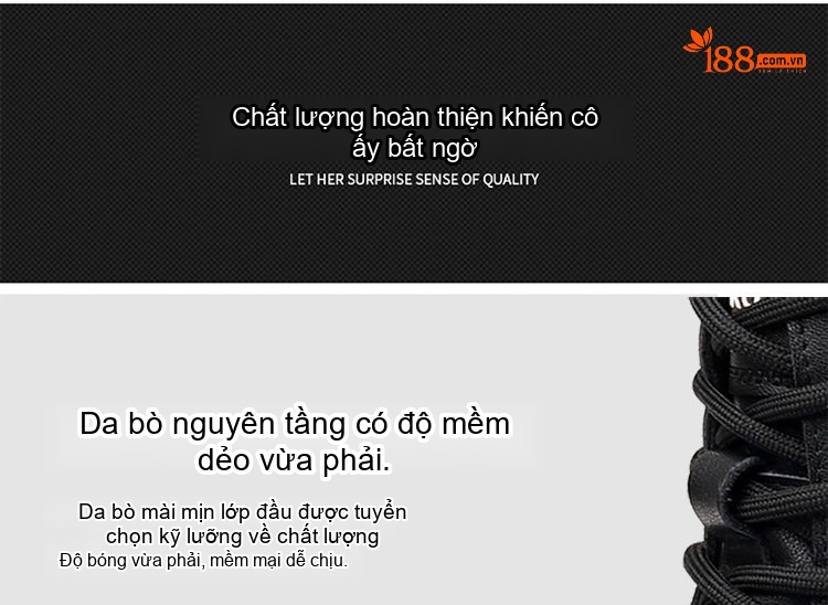 Boot Nam Da Thật Lông Cừu Giữ Ấm Chiều Cao Đế Khoảng 4cm Màu Đen chi tiết 16