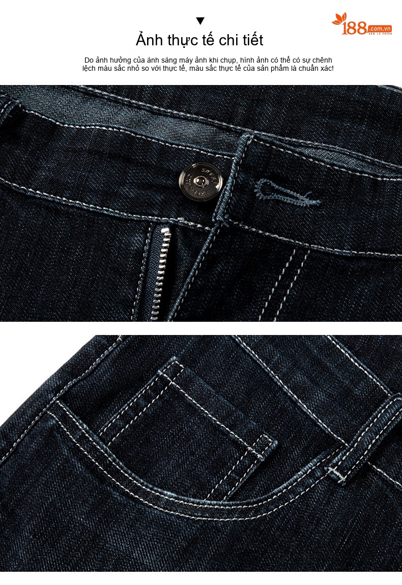 Quần Short Jeans Nam Ống Lửng Co Giãn Thoải Mái Màu Xanh Đậm, Xám chi tiết 8