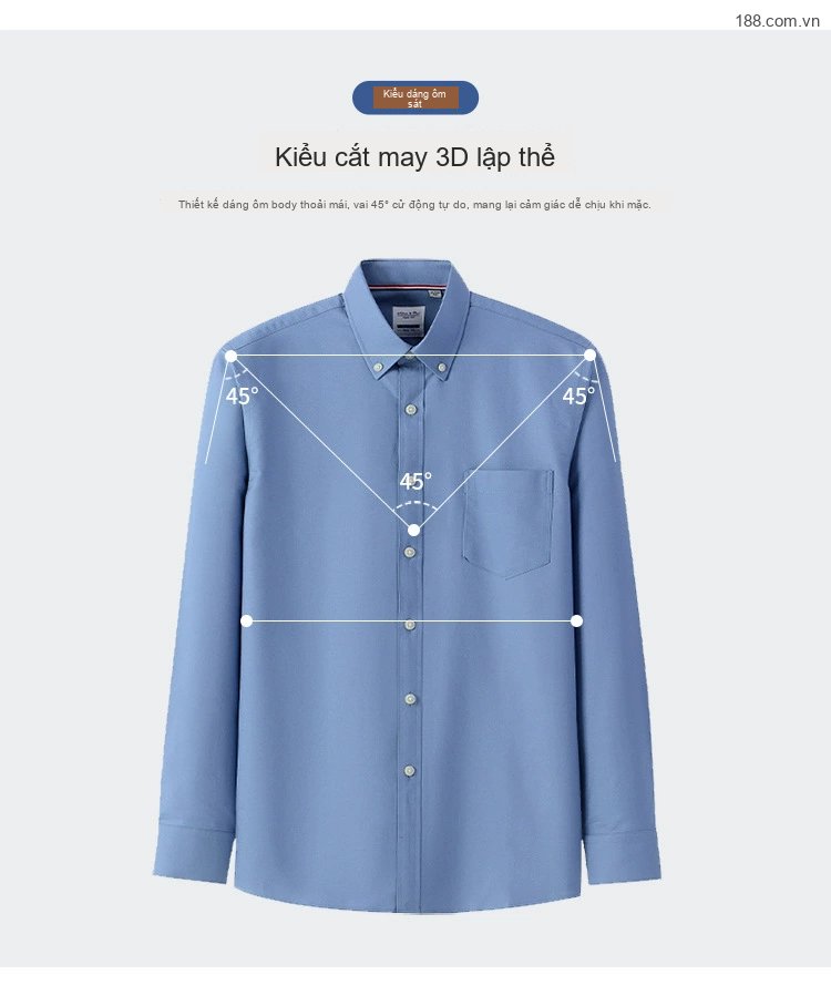 Áo Sơ Mi Nam Tay Dài Cotton Kẻ Sọc Thanh Lịch Phong Cách Công Sở Màu Trắng, Xanh, Đen, Đỏ... chi tiết 7