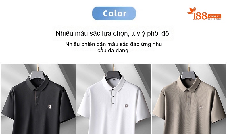 Áo Polo Nam Tay Ngắn Họa Tiết Tổ Ong Co Giãn Thoải Mái Màu Đỏ Gạch, Xanh Navy, Đen, Nâu... chi tiết 9