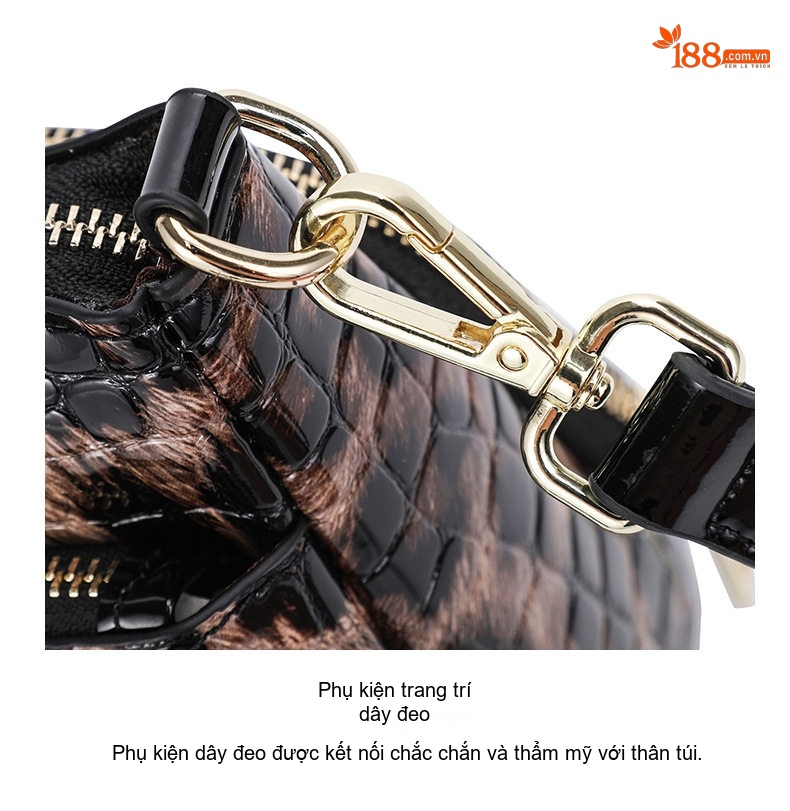 Túi Đeo Vai Nữ Da Bóng Họa Tiết Da Báo, Túi Kẹp Nách, Túi Đeo Chéo, Túi Mẹ Bỉm Sữa chi tiết 16