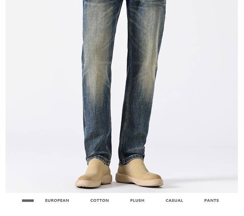 Quần Jeans Nam Ống Đứng Cao Cấp Dáng Ôm Vừa Vặn Màu Xanh Denim chi tiết 45
