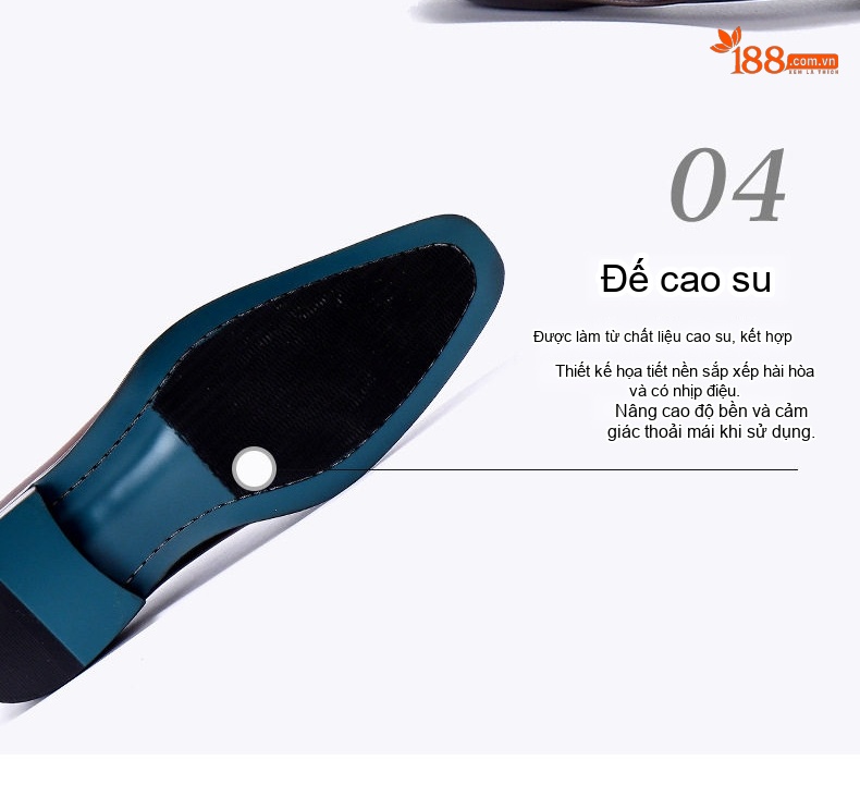 Giày Tây Buộc Dây Nam Da Thật Chiều Cao Đế Khoảng 3cm Màu Đen, Nâu chi tiết 11