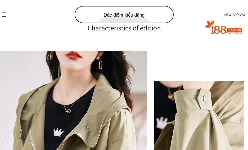 Áo Khoác Lửng Nữ Thiết Kế Thời Trang Dáng Ôm Có Mũ Trùm Đầu Màu Be chi tiết 2