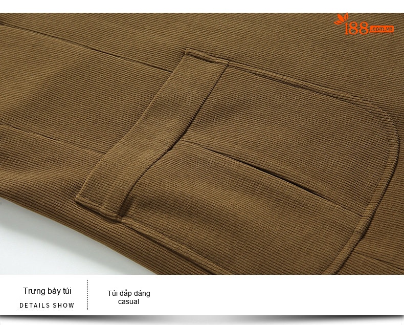 Áo Vest/Blazer Nam Nhung Tăm/Gân Hàn Quốc Form Dáng Ôm Màu Nâu, Đen chi tiết 19
