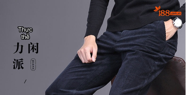 Quần Tây Nam Ống Đứng Vải Lụa Gân Dày Dặn Phong Cách Lịch Lãm Màu Be, Đen, Xám chi tiết 1