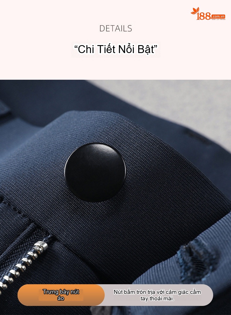 Quần Tây Nam Dáng Ôm Vừa Vặn Mỏng Nhẹ Màu Xám, Đen, Kem, Xanh Navy chi tiết 11