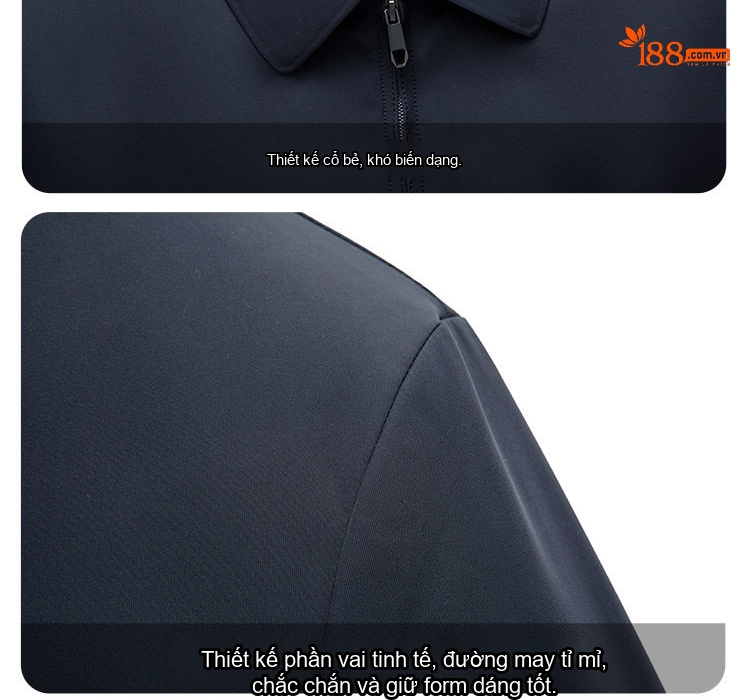 Áo Khoác Phao Lông Vũ Nam Trung Niên Cổ Bẻ Tháo Rời Màu Xanh Navy chi tiết 18