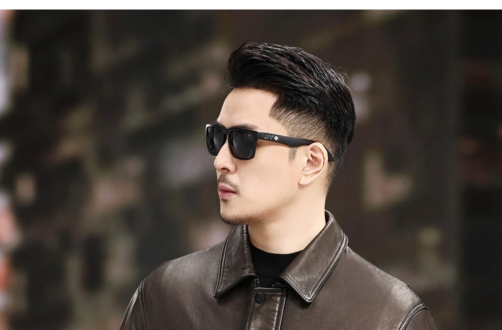 Áo Khoác Da Cừu Non Dáng Lửng Nam Trung Niên Cổ Bẻ Màu Nâu chi tiết 1