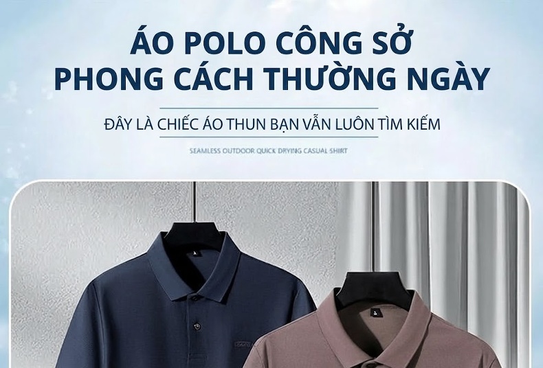 Áo Polo Nam Cotton Tay Ngắn Cổ Bẻ Form Rộng Màu Đen, Xám, Nâu, Xanh Navy chi tiết 1