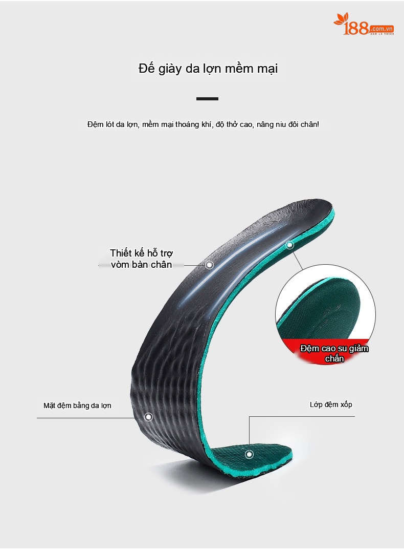 Boot Martin Nam Da Thật Mũi Nhọn Chiều Cao Đế Khoảng 3cm Màu Đen, Nâu chi tiết 11