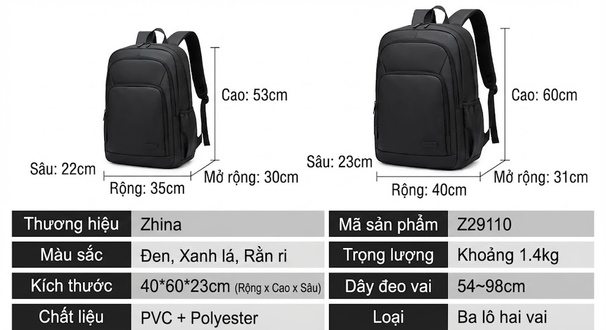 Balo Du Lịch Nam Siêu Lớn Chống Thấm Nước Phong Cách Thể Thao Màu Đen chi tiết 28