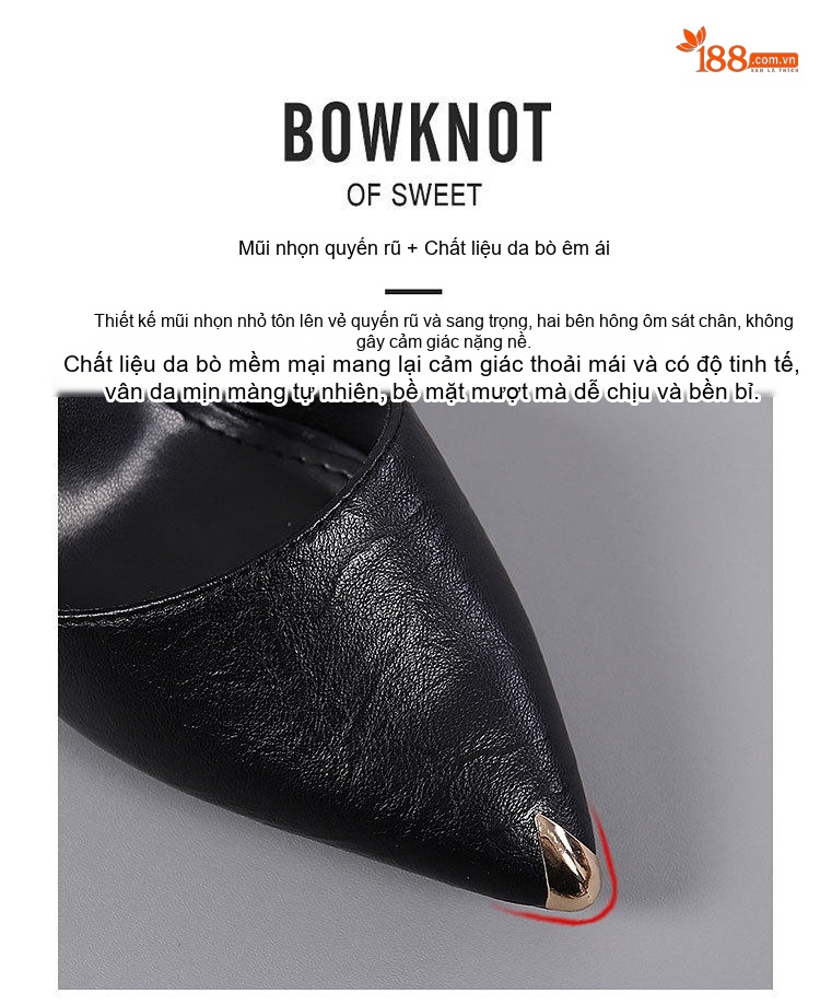 Giày Sandal Cao Gót Nữ Da Bóng Quai Hậu Gót Cao 7cm - 8cm Màu Đen, Kem chi tiết 7