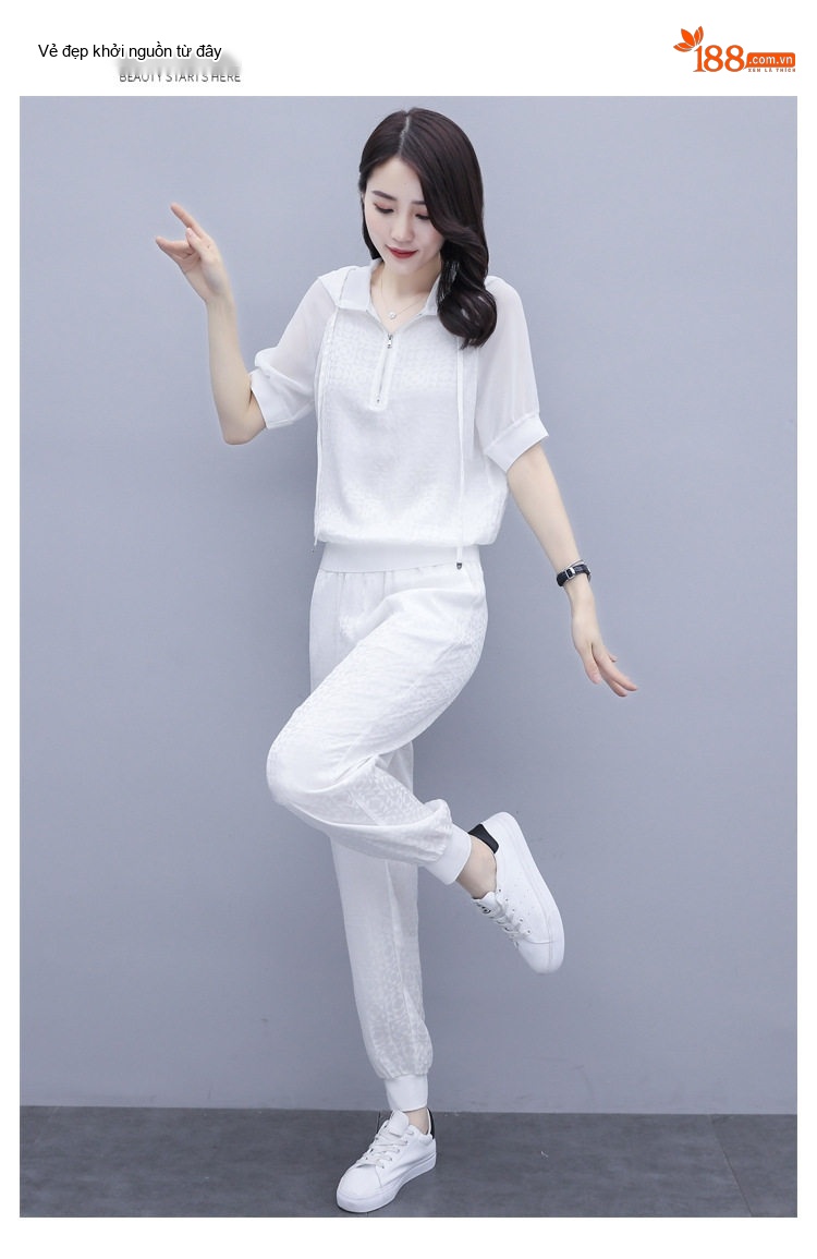 Bộ Quần Áo Nữ Mùa Xuân Hè Thiết Kế Thời Trang Trẻ Trung Màu Trắng, Vàng, Đen chi tiết 11