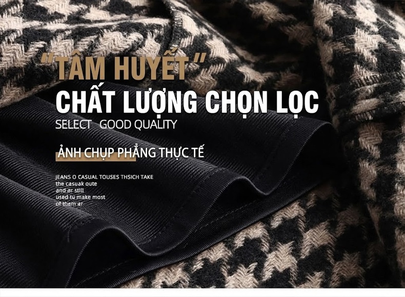 Chân Váy Bút Chì Nữ Lưng Cao Dáng Suông Họa Tiết Caro Phong Cách Hàn Quốc Màu Đen, Kem chi tiết 10