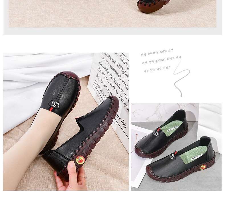 Giày Búp Bê Đế Bệt Da Bóng Mềm Mại Chiều Cao Đế Khoảng 1cm Màu Kem, Nâu, Đen, Đỏ... chi tiết 14