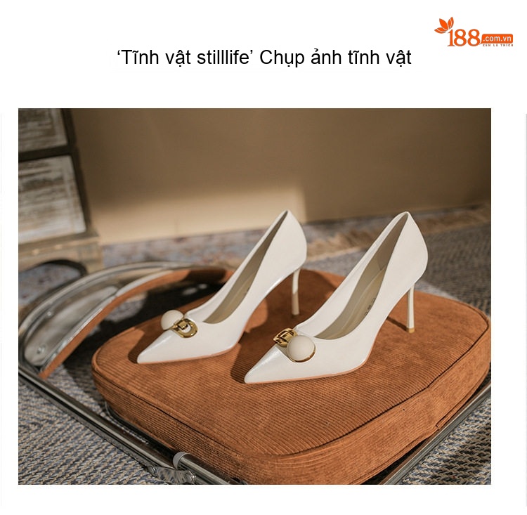 Giày Cao Gót Nữ Gót Nhọn Mũi Nhọn Chiều Cao Đế Khoảng 7cm Màu Đen, Trắng chi tiết 21