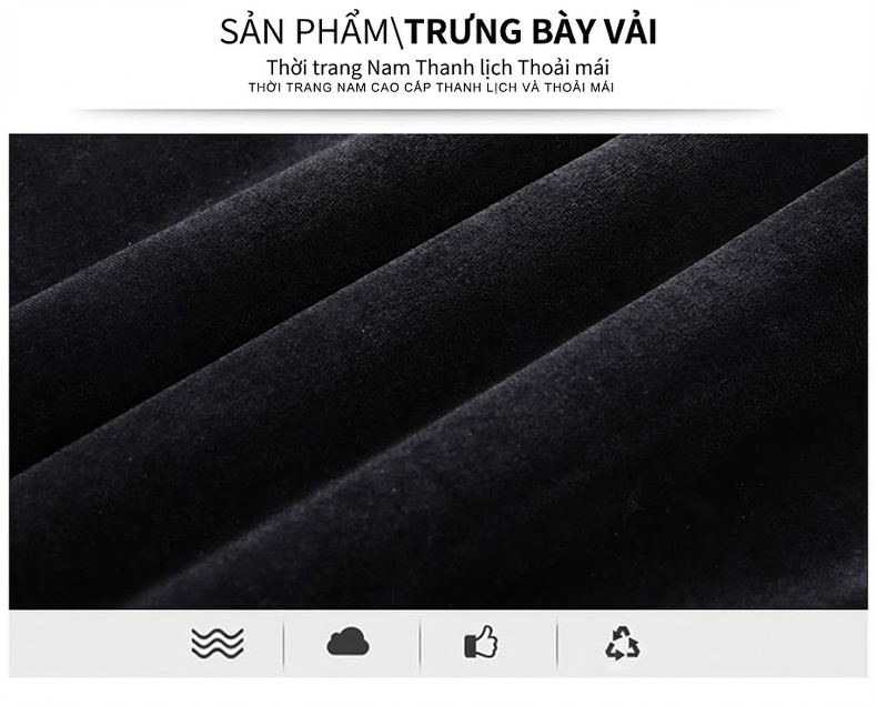 Áo Thun Dài Tay Nam Cổ Lọ Khóa Kéo Vải Nhung Dày Dặn Lót Lông Màu Xanh, Đen, Nâu, Tím... chi tiết 4