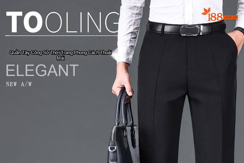 Quần Tây Nam Ống Đứng Dáng Suông Lịch Lãm Dày Dặn Màu Đen, Xám chi tiết 1