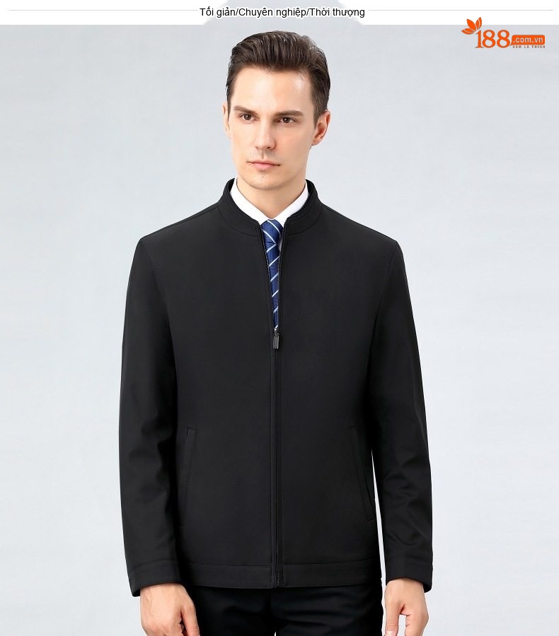 Áo Khoác Bomber Nam Lụa Tằm Tơ Dáng Ôm Chống Nhăn Màu Đen, Xám, Xanh Navy, Đỏ... chi tiết 29
