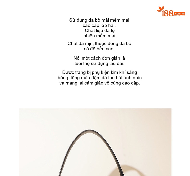 Túi Xách Nữ Da Mờ Bucket Lớn Đeo Vai, Xách Tay Phong Cách Vintage Màu Nâu chi tiết 3