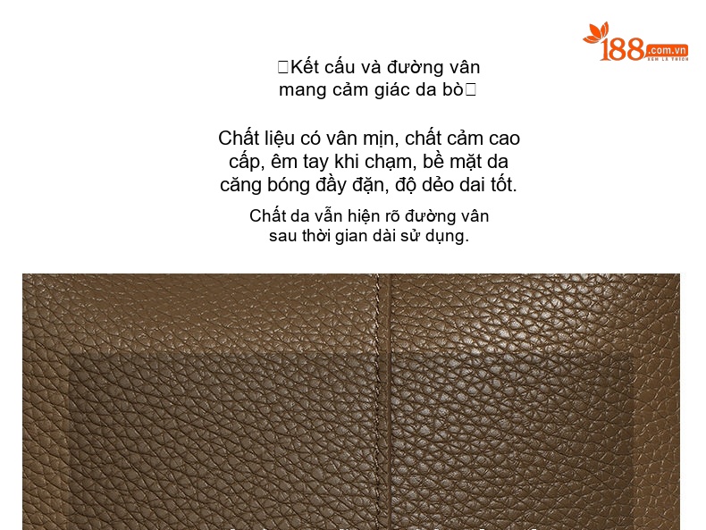 Túi Xách Tay/Đeo Vai Nữ Da Bò Thiết Kế Đơn Giản Sức Chứa Lớn Màu Nâu chi tiết 8