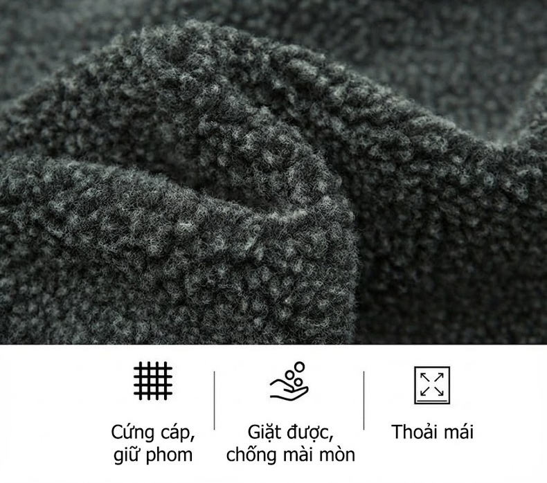 Áo Khoác Nhung Tăm Nam Lót Lông Dày Dặn Cổ Bẻ Phong Cách Hàn Quốc Màu Xám, Đen, Xanh Rêu, Nâu chi tiết 7