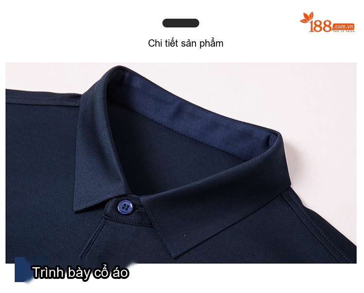 Áo Polo Nam Tay Ngắn 100% Lụa Tằm Cao Cấp Màu Xanh Navy, Xanh Ngọc chi tiết 15