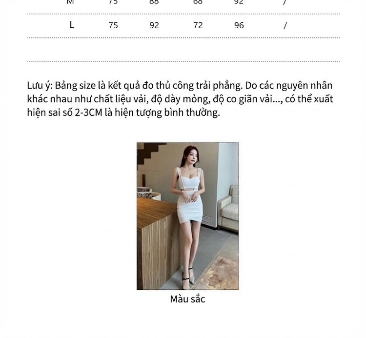 Váy Hai Dây Nữ Hở Lưng Ôm Body Xẻ Tà Ngắn Gợi Cảm Màu Trắng, Đen, Xám chi tiết 5