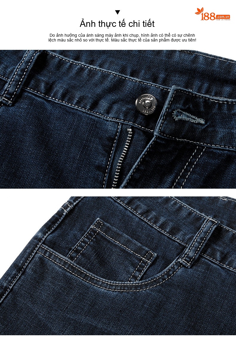 Quần Short Jeans Nam Ống Lửng Co Giãn Nhẹ Phong Cách Thời Trang Màu Xanh Navy chi tiết 7