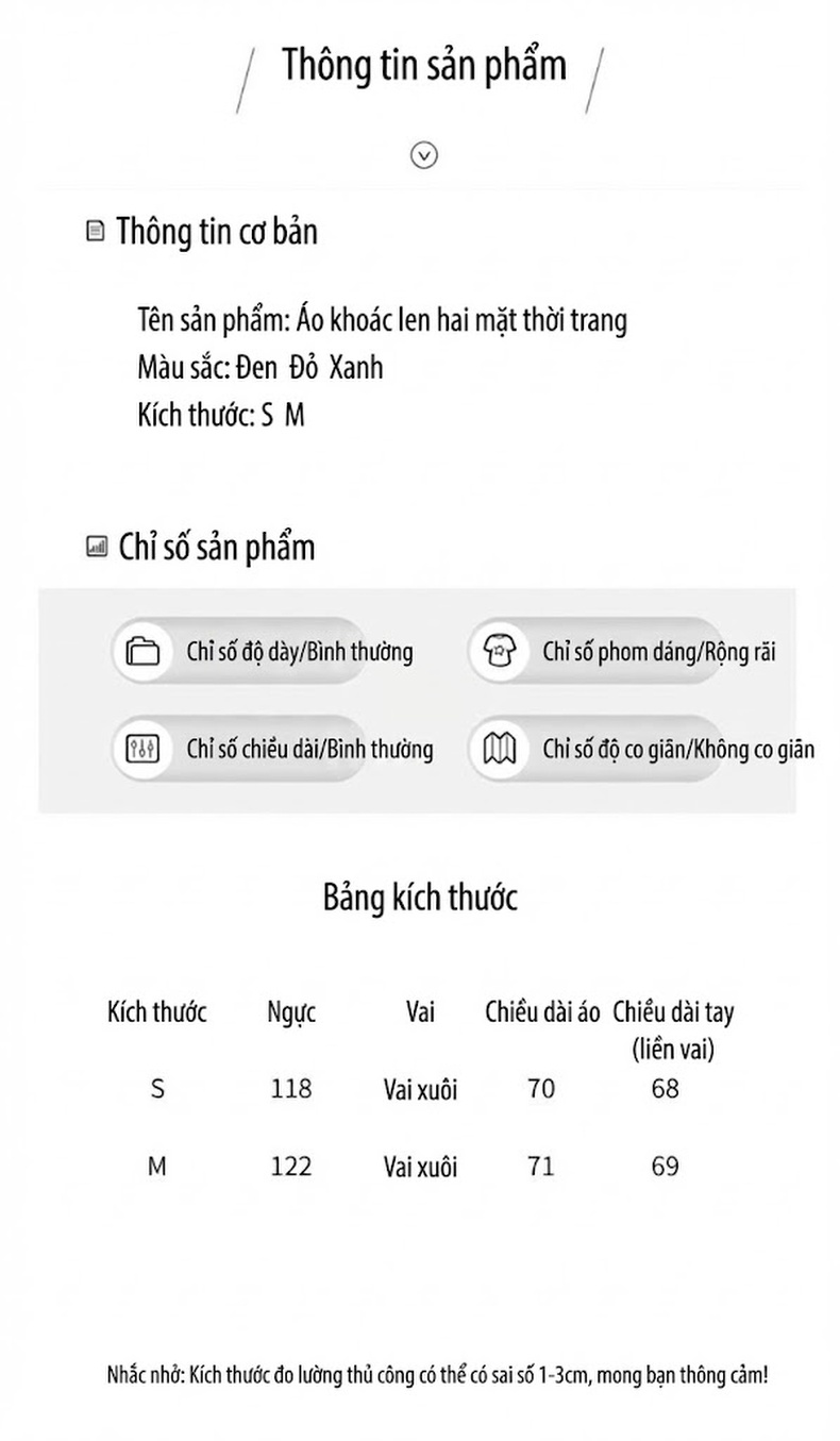 Áo Khoác Dạ Nữ Dáng Dài Vừa Hai Mặt Phong Cách Quốc Dân Màu Đen, Đỏ, Xám chi tiết 12