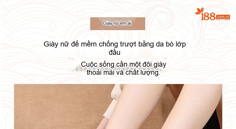 Dép Sandal Nữ Da Thật Quai Chéo Đế Mềm Chống Trượt Đế Cao 3cm - 4cm Màu Đỏ, Nâu, Đen, Kem chi tiết 1
