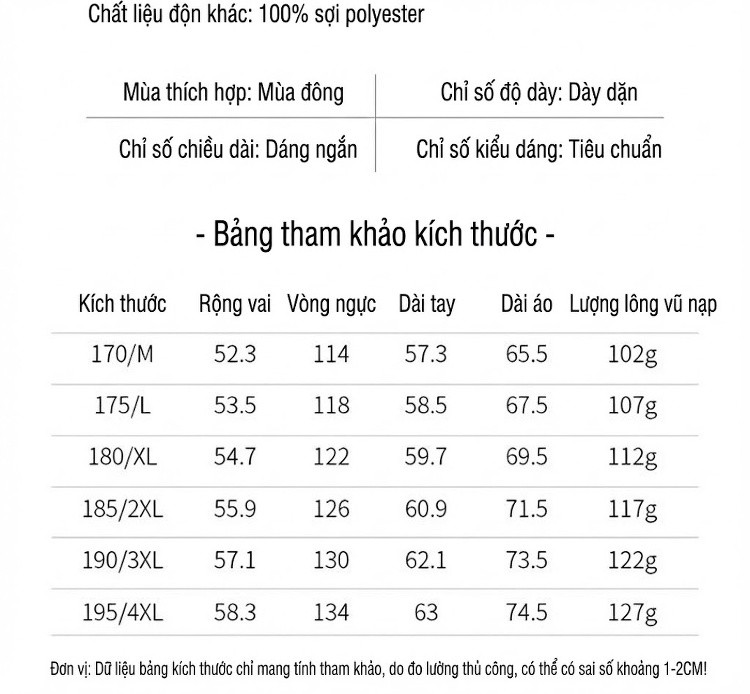Áo Khoác Phao Nam Lông Vịt Trắng 90% Dày Dặn Có Mũ Trùm Đầu Màu Đen, Vàng, Nâu, Cam chi tiết 5