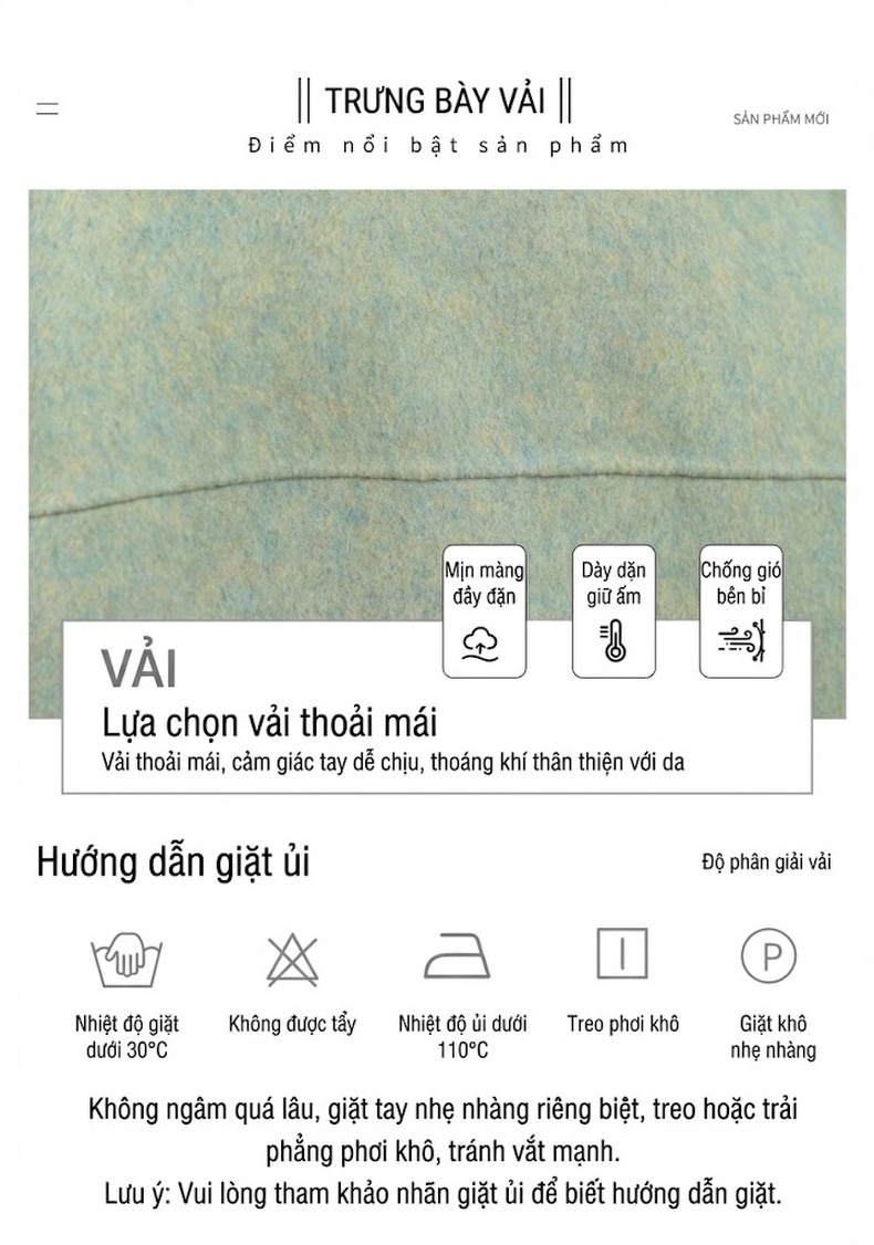 Áo Khoác Nữ Lông Cừu Hai Mặt Phong Cách Tiểu Thư Thanh Lịch Màu Xanh Lá chi tiết 11