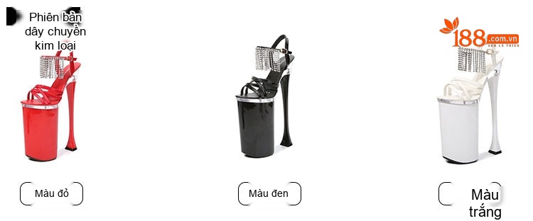 Giày Sandal Cao Gót Nữ Quai Mảnh Da Bóng Gót Cao 26cm Màu Đen, Đỏ, Trắng chi tiết 4