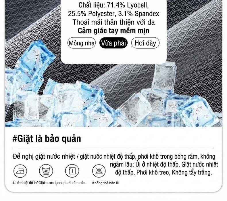 Quần Dài Nam Tencel Lụa Lyocell Mỏng Mát Chống Nhăn Dáng Suông Màu Xanh Lam, Đen, Xám chi tiết 7