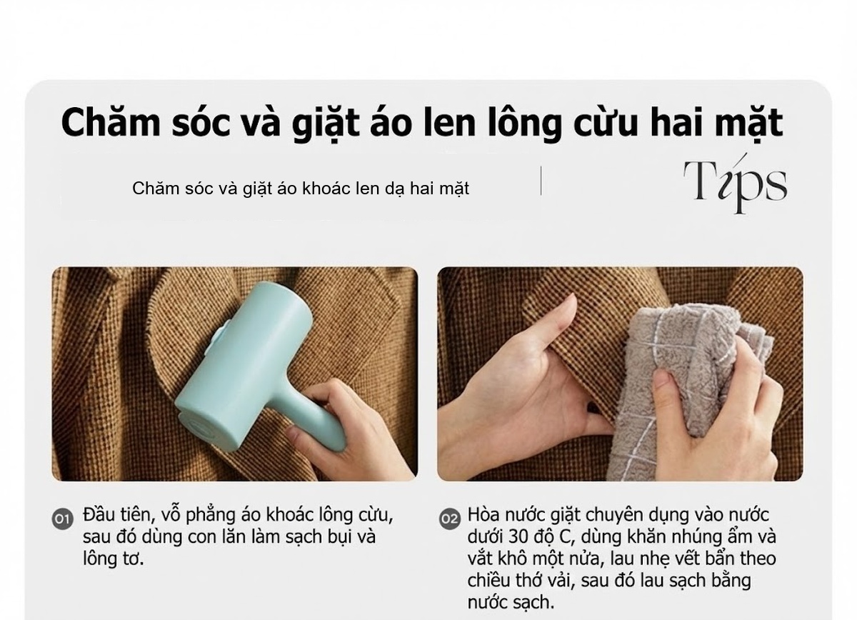 Áo Khoác Lông Cừu Nữ Màu Đỏ Đô Phong Cách Tiểu Thư chi tiết 25